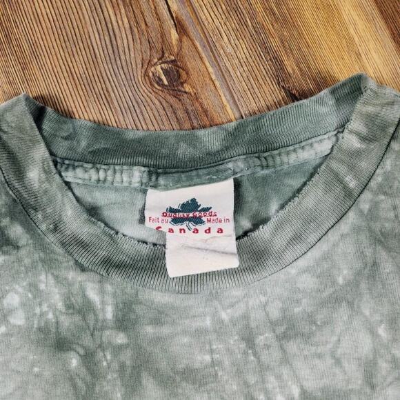 VINTAGE TIE DYE ALASKA WILDERNESS CANADA QUALITY GOODS CREWNECK WOLF BEAR - Picture 4 of 5
